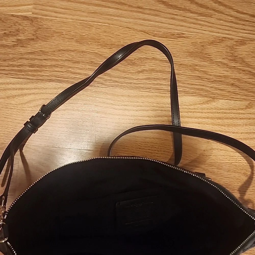 Coach Black and Gray Signature Handbag